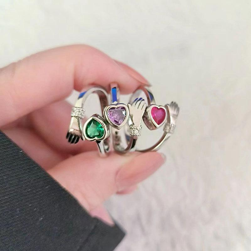 Zirkon Partnerringe Umarmendes Herz Design Romantisches Liebesgeschenk Set Für Ihn Und Sie Jubiläums Schmuck