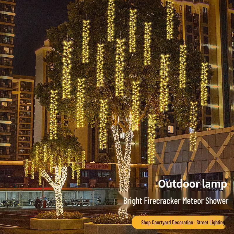 Meteor Shower LED Firecracker & Waterfall Lights for Garden Decor