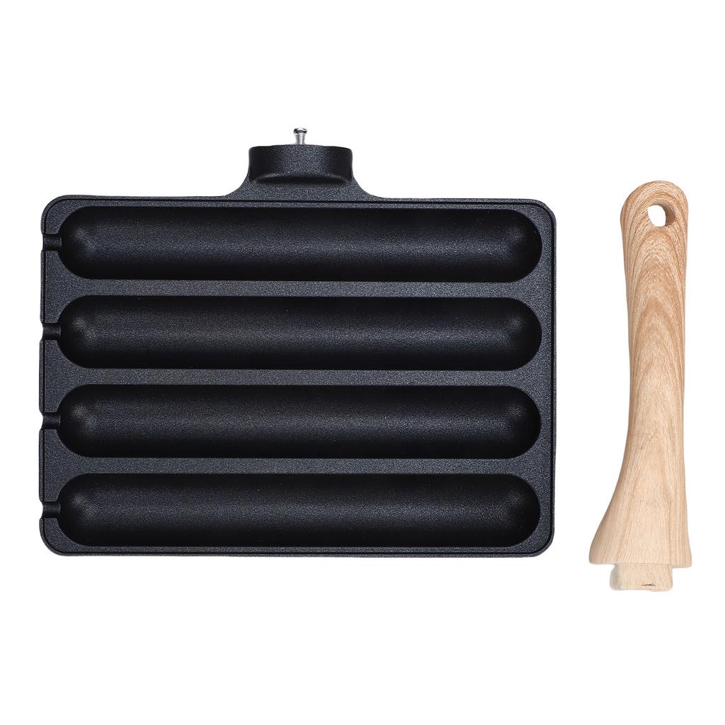 4 Slots Sausage Grill Pan Aluminum Alloy Uniform Heating Anti Stick Hot Dog Pan for Home Kitchen