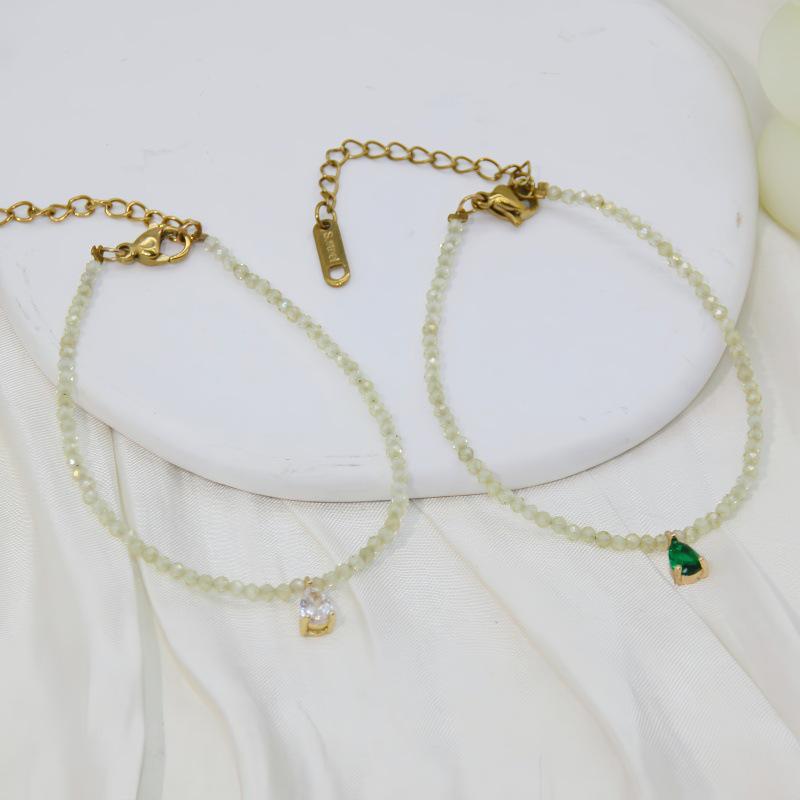 Elegant Green Zircon & Rhodonite Pearl Bracelet for Women - Fresh, Sweet, and Versatile Beaded Design