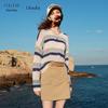 Sancai Lyocell Linen Striped Knit Pullover