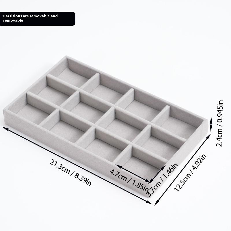 Sametová šperkovnice Náušnice Náhrdelník Prsten Náramek Stojan na vystavení šperků Zlatý podnos na šperky