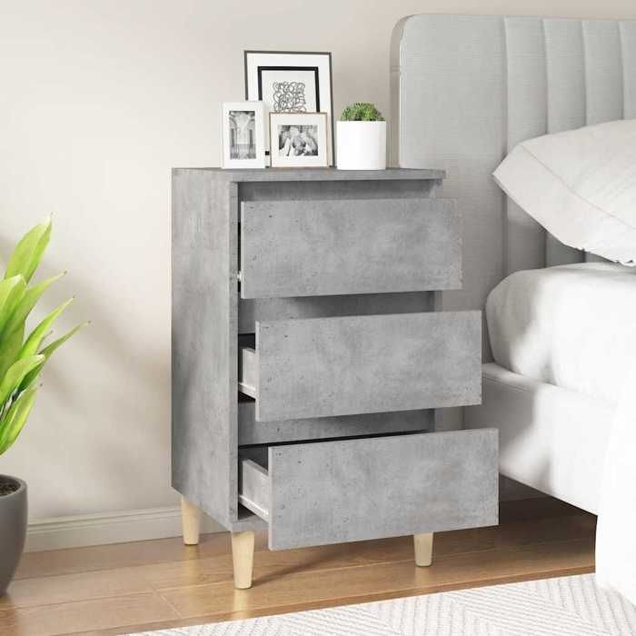 VidaXL Bedside Table Concrete Grey 40x35x70 Cm Engineered Wood 819664