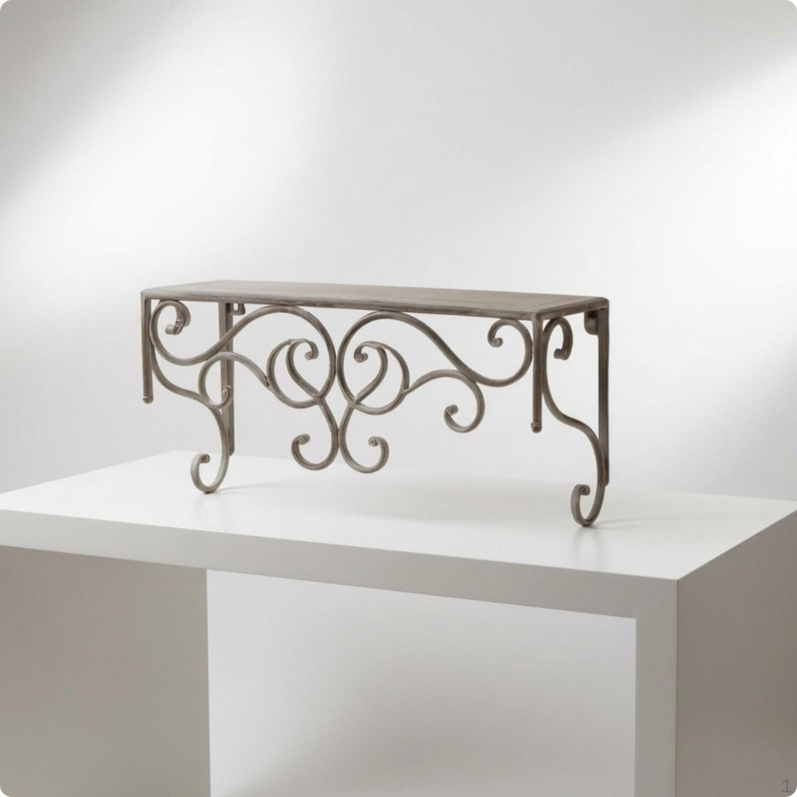 WroughtIron Shelf Antique Gray Rustic Wall