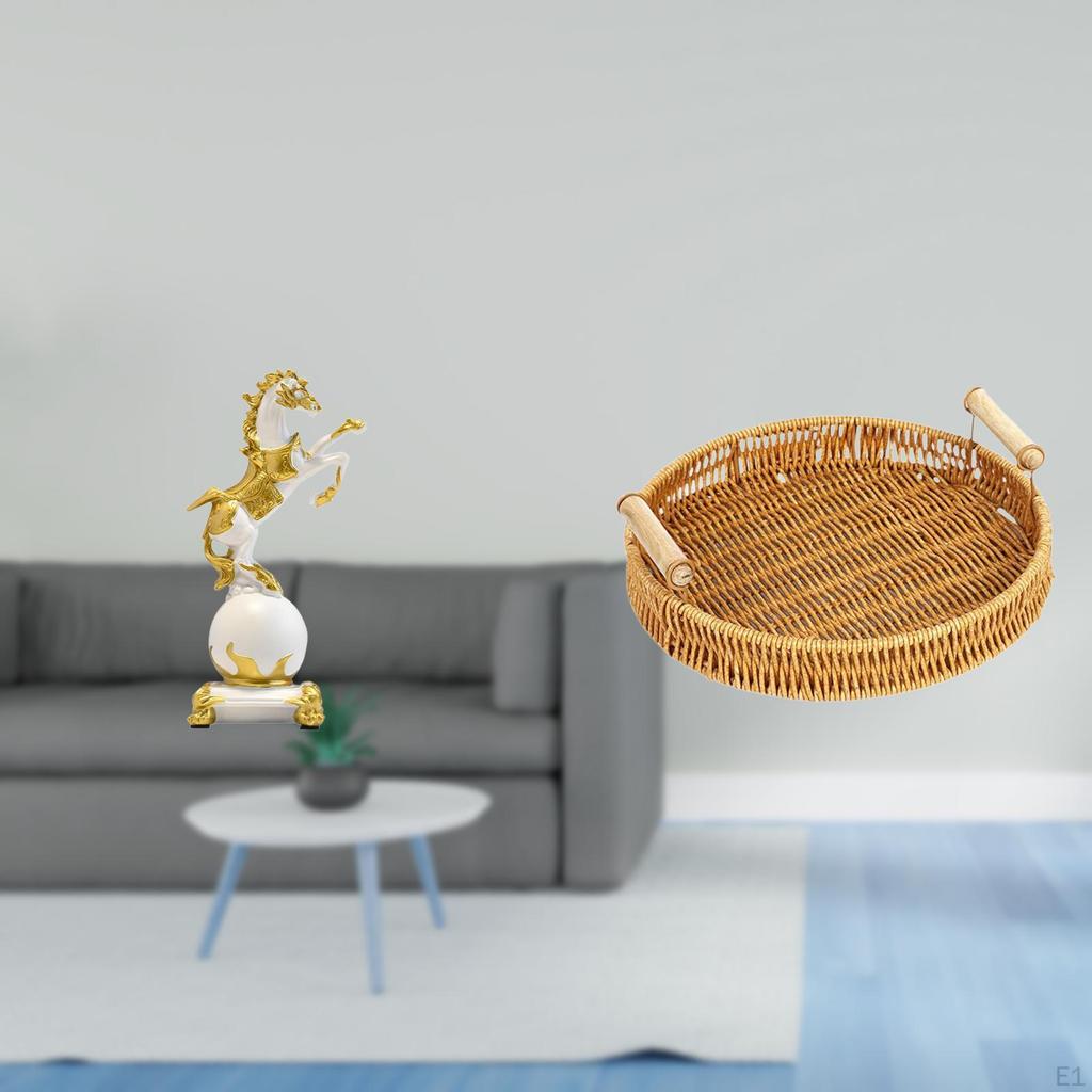 Sculpture Centerpiece Woven Tabletop Ornament Fruit Basket Decorative Bedroom Living Room Desk