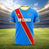 2026 Dr Congo National Flag Print Men's Women's Short Sleeve T-shirt 3D Print Tees Outdoor Soccer Jersey Sports Casual Tops