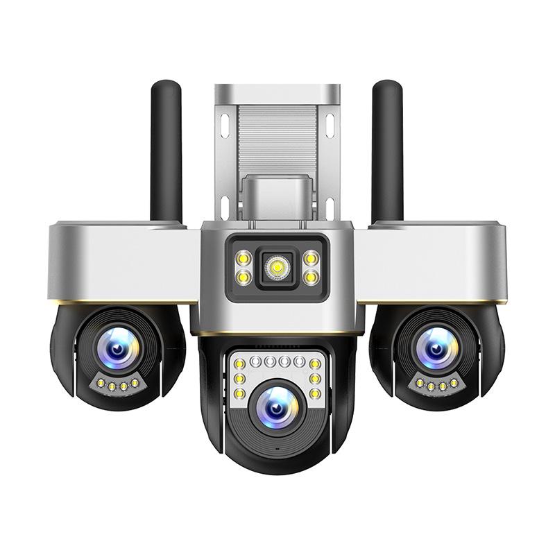 9MP V380 Wireless Outdoor WiFi Camera with Three Lenses and Full-Color 4G HD Monitoring