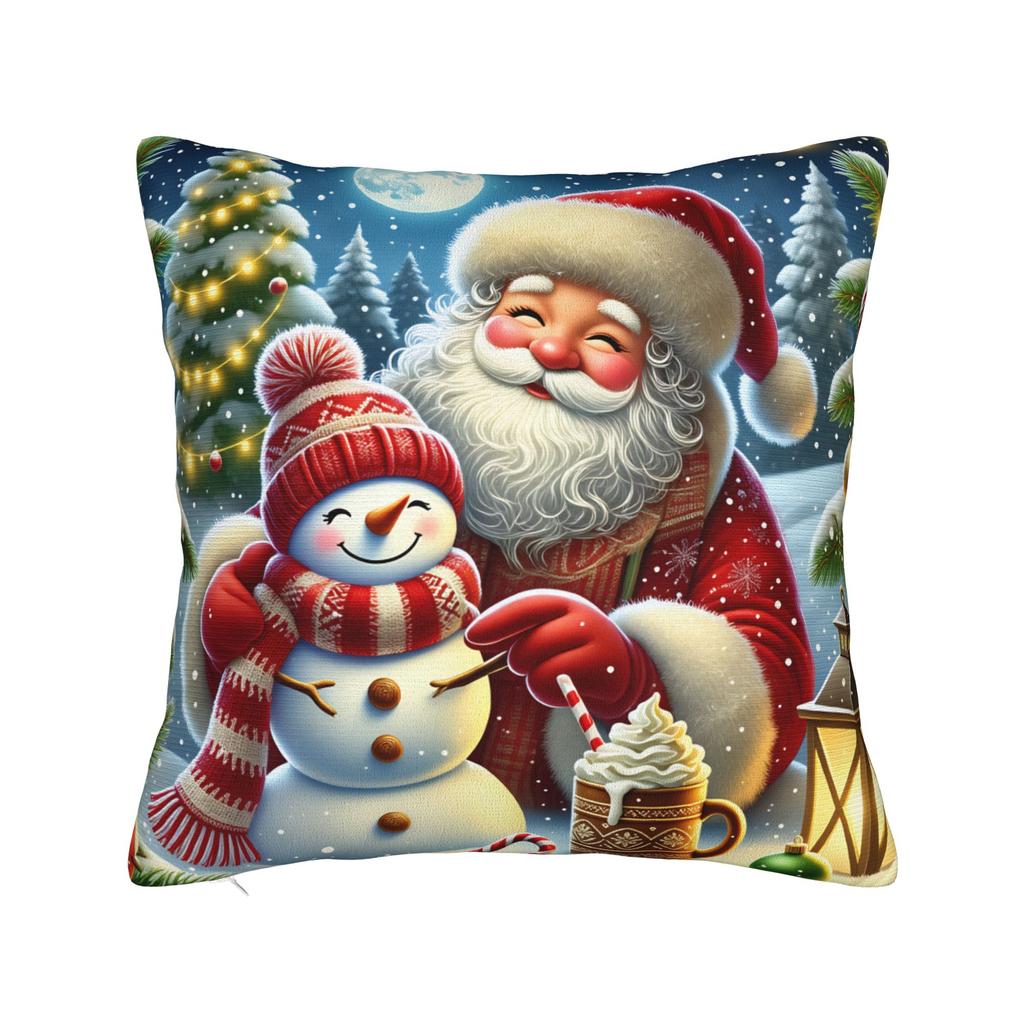 Christmas Santa Snowman Pillowcases  Funny Pillow Case For Couch Sofa Bedroom Design Pillow Cover