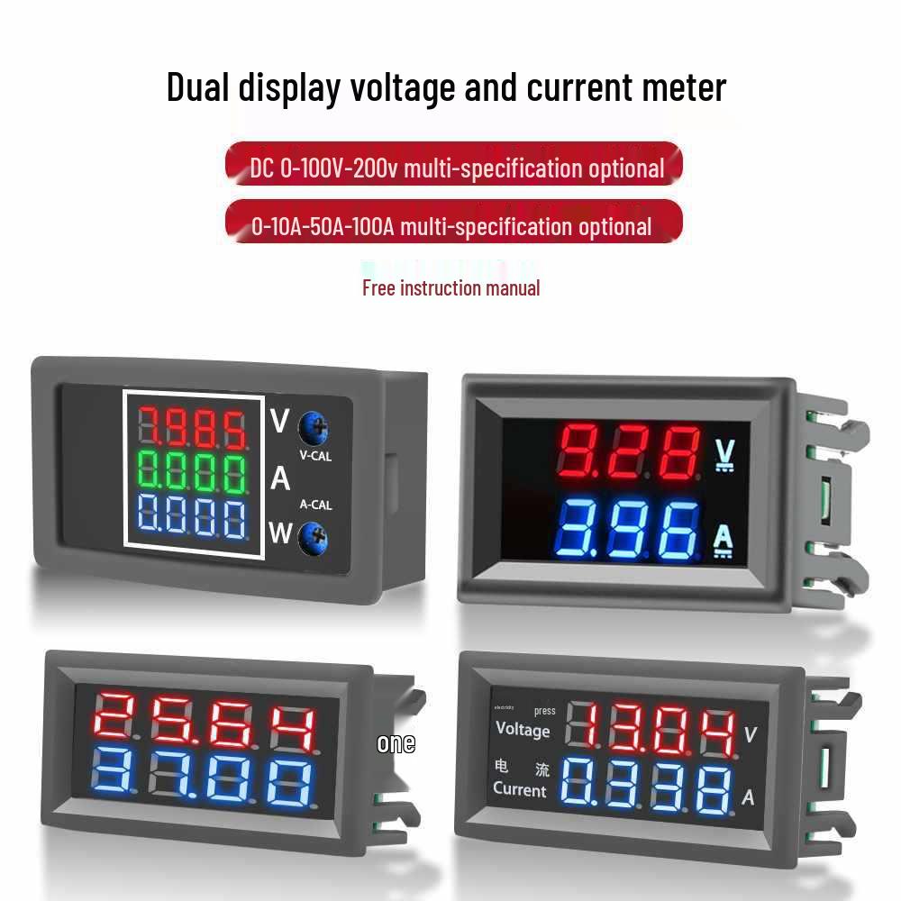 Digital LED Dual Display DC Voltmeter & Ammeter 0-100V 10A/50A/100A