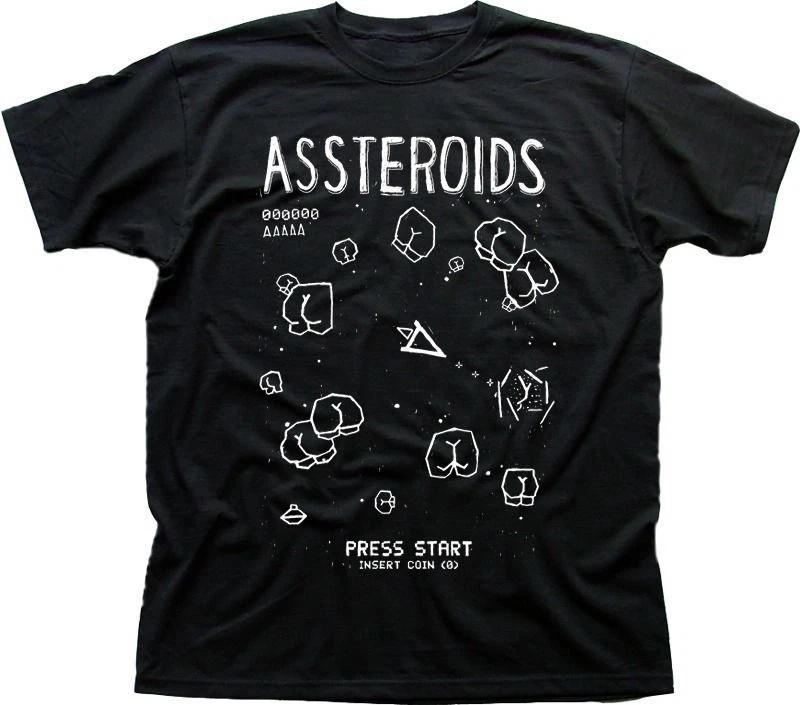 ASSTEROIDS funny ASTEROIDS parody RETRO GAMER black t-shirt 9643 XXL