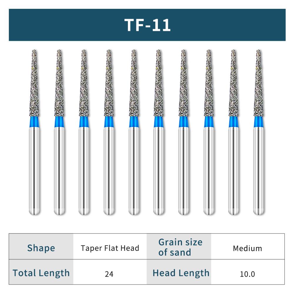 NICEDEN10 pcs/box Dental Diamond Burs FG 1.6mm For High Speed handpiece High Hardness Drill