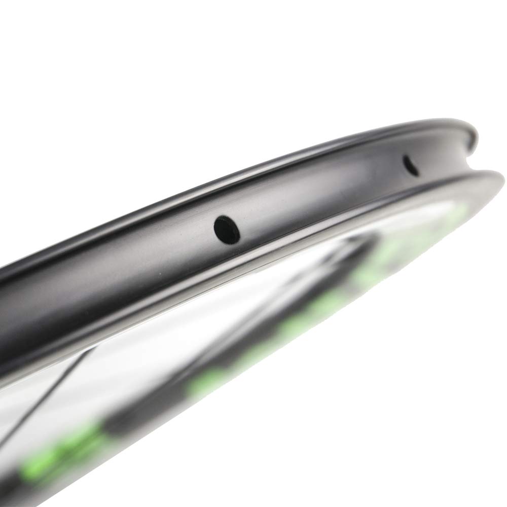 SUPERTEAM 50mm Clincher Wheelset 700c 23mm Road Bike Carbon Wheels (White/Green)