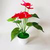Anthurium Artificial Red Potted Flower For Outdoor Events Decoration Interior