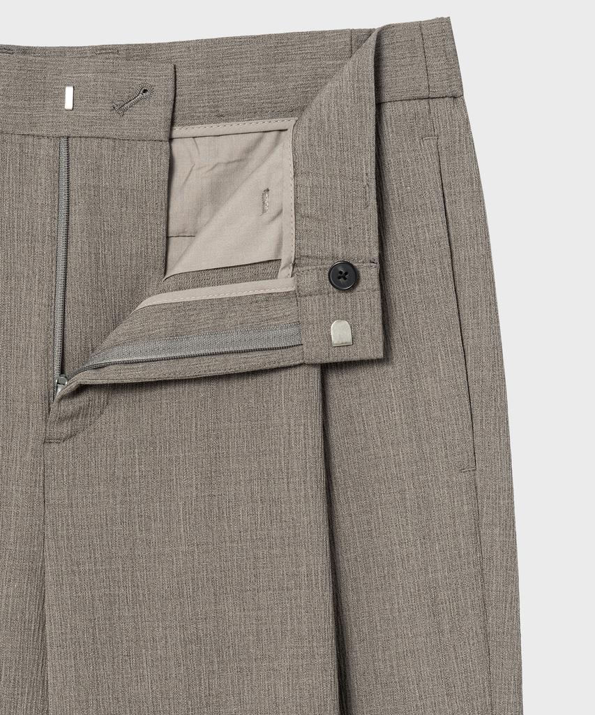 NONBLANK [Summer] Drizzly Loose Fit Elastic Waist Slacks_Taupe