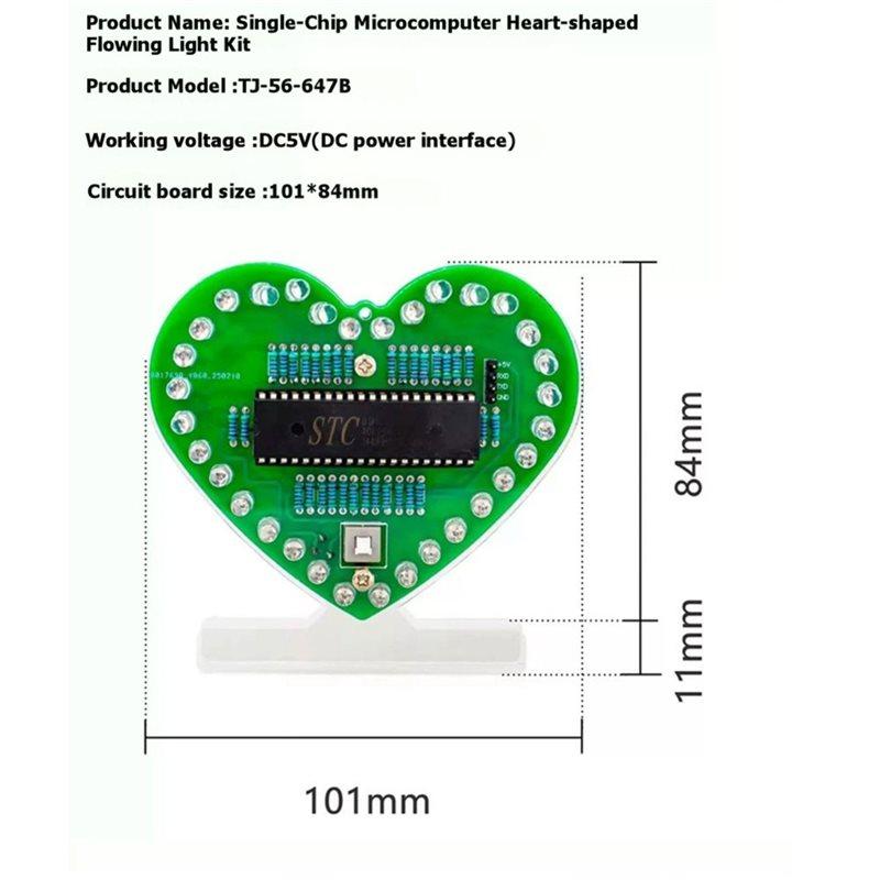 A34R PCB Soldering Practice Kit DIY Kit Electronic Multi-Function Heart-Shaped LED Digital Tube Display Clock