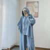 Women's Two Piece Outfit Hooded Sweatshirt Wide Leg Pants Set Casual Loose Tracksuit Muslim Modest Wear