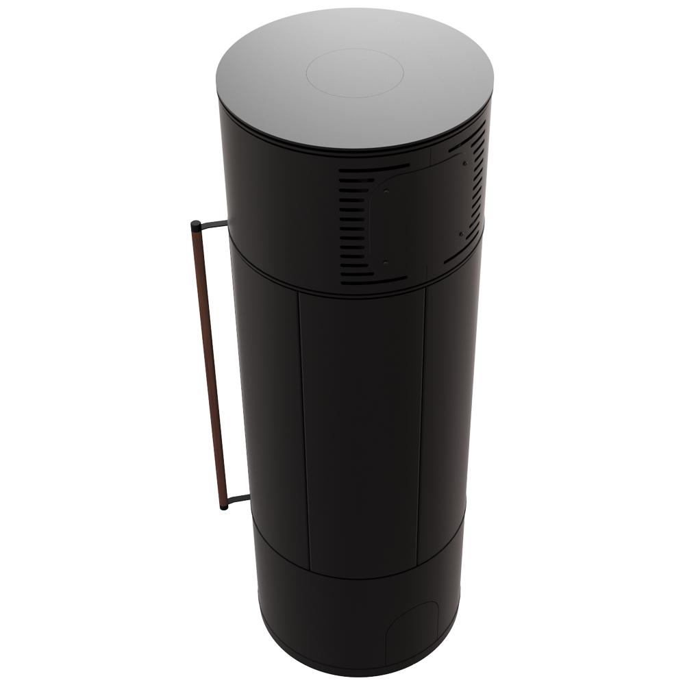 Wood Burning Stove KRATKI AMBLER Ø 150 7 kW Black Thermotec, Self Closing Door, Jatoba Wood Handle