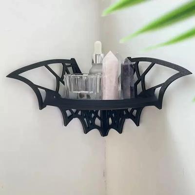 For Dressing Table Black Bat Corner Shelf Halloween Corner Shelf Halloween Celebrations Intricate Detailing Multi-function