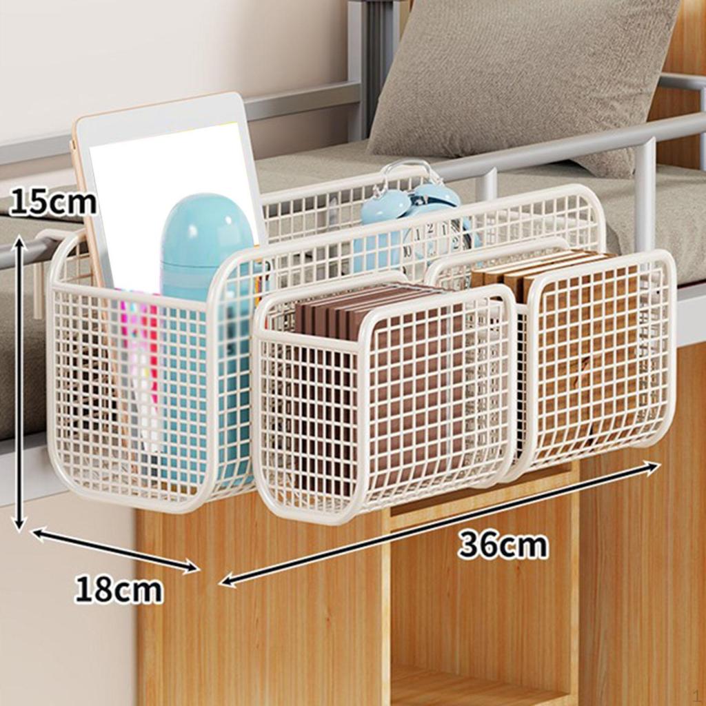 Hanging Storage Basket Bunk Bed Organizer Bedside Shelf Rails Office for Kids Adults Metal Multi