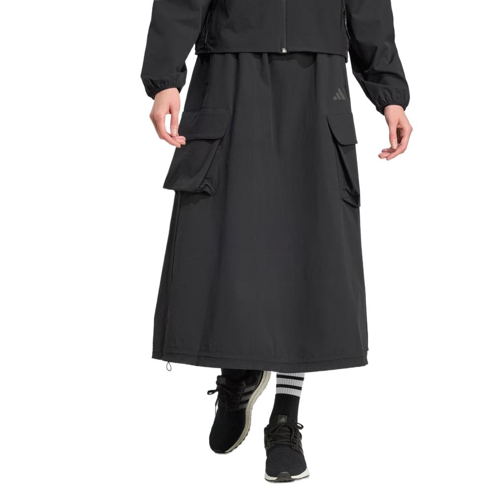 Adidas City Tech Solid Color Comfortable High Waist Cargo Casual Long Skirt Women skirts JM8438