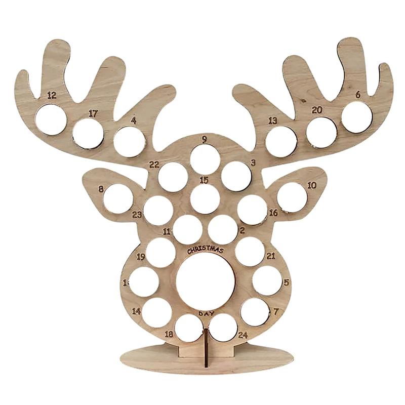 VOFUN-Wooden Christmas Countdown Calendar Christmas Tree Countdown Calendar Chocolate Stand
