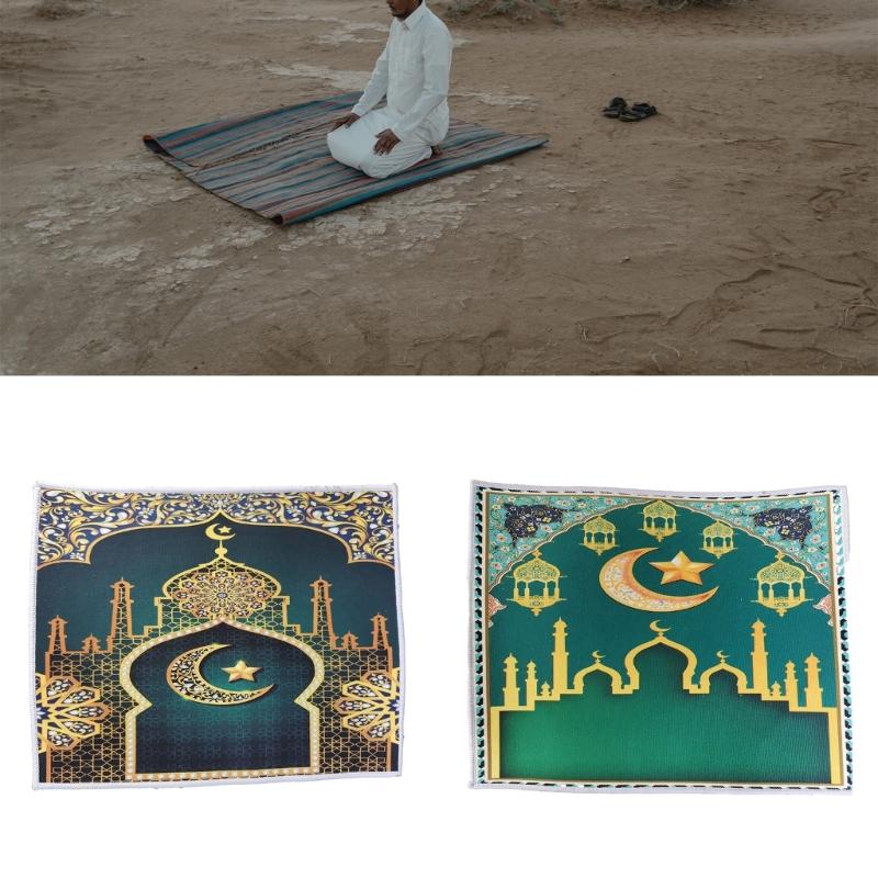 Prayer Mat Worship Blanket Worship Kneel Embossing Floor Carpets Non-slip Soft Portable Travel Prayer Rug Ramadans  Gift
