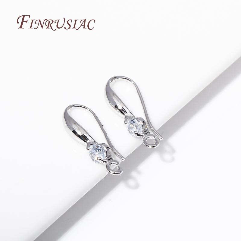 Earring Hooks Jewelry Earrings Making Supplies DIY Findings Accessories,18K Gold Plated Cubic Zircon Ear Wire with Open Loop