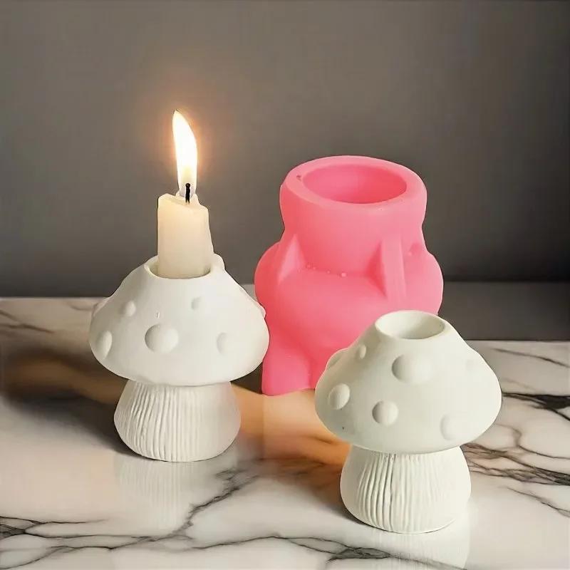Držák na svíčku ve tvaru houby Silikonová forma DIY Cement Sádra Lití Epoxidová forma Pro Autodoplňky Forma na aromaterapii Domácí ozdoba Velkoobchod