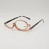 A Pair of PC Cosmetic Mirror Reading Eyeglasses for Daily Wear Rotating Monocle Women Makeup Anti-blue Reading Eyeglasses for Daily Wear