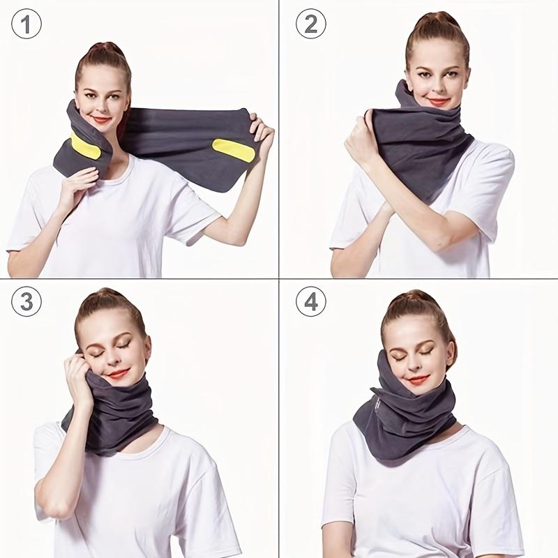 Travel Neck Pillow for Nap Airplane Outdoor Support Chin Strap Neck Cushion Portable Comfort for Journey