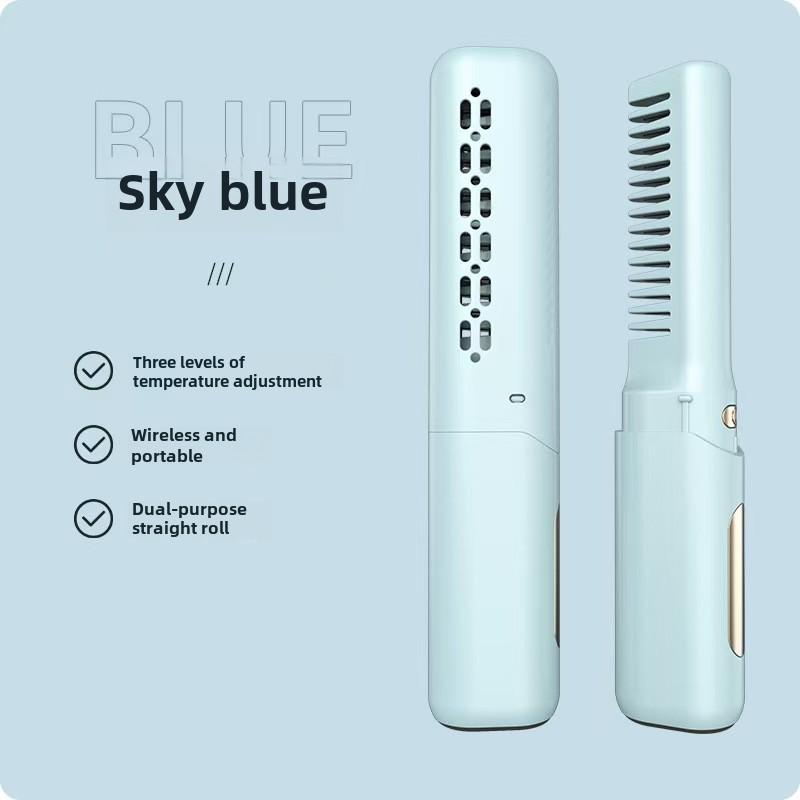 Damen Neueste Frisierkamm USB-Aufladung Glätteisen Schnelles Aufheizen Mini Haarkamm Tragbares Kabelloses Glätteisen
