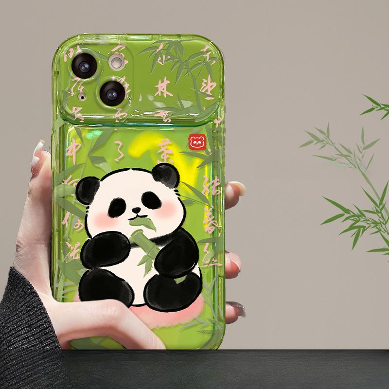 

Подходит для Apple 15 Прозрачный чехол для мобильного телефона Iphone14pro Китайский стиль Бамбуковый лес Панда Цепь 13/12 Флип Зеркало iPhone 6s Plus