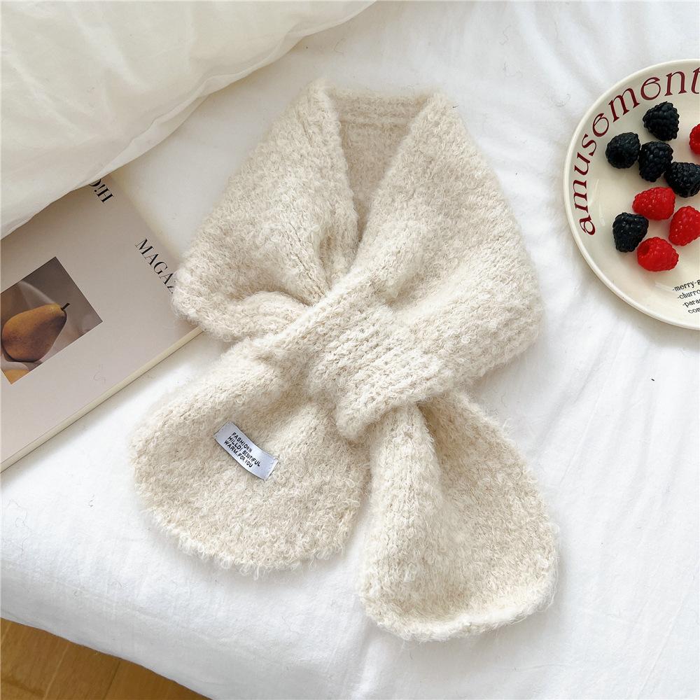 Neuer einfarbiger Schal für Damen im Frühling und Herbst, vielseitiges Band mit Handgelenksschlaufe, modische Dekoration, Nackenschutz für Studenten, kleiner Schal