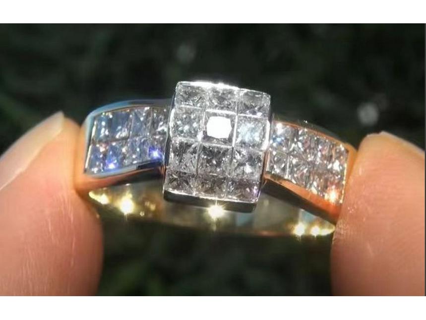 

Роскошное кольцо и браслет с бриллиантами и цирконами — европейский и американский стиль Size 8