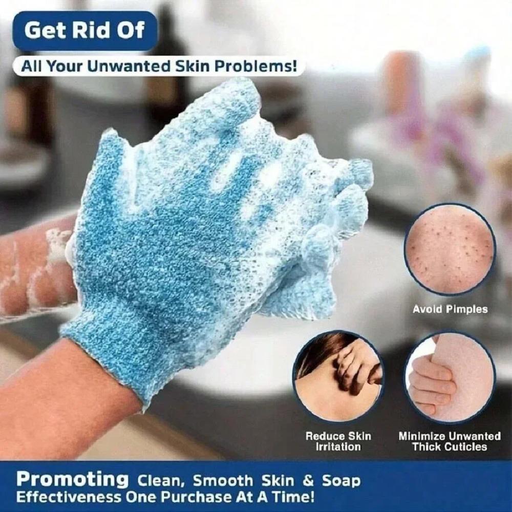 Five Fingers Bath Gloves Reversible Exfoliating Shower Body Scrub Gloves Cleansing Tools Bath Towel Bath Products Back Scrub