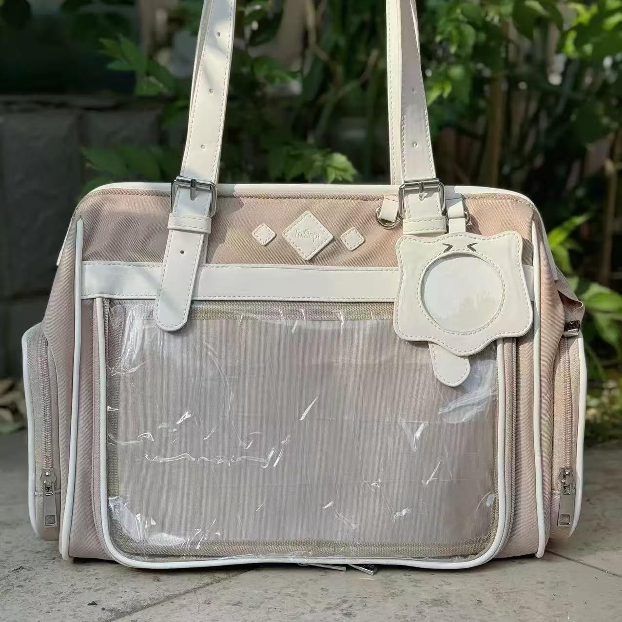 

JIAERDI Japanese Beige Ita Bag Handbag Women Harajuku Aesthetic Transparent Itabag Ladies Large Capacity Shoulder Bags 2024 New 30.5x26x12cm бежевый