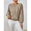 Women S Long Sleeve Crew Neck Knit Pullover Sweater Solid Color Casual Fall Winter