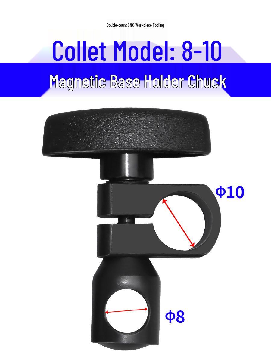 Magnetic Clamp Stand for Dial Indicator Micrometer with Adjustable Rods and Clip Attachments (8-20mm)