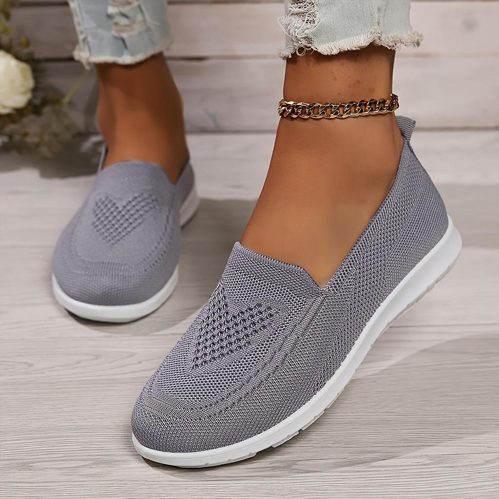 Women's Breathable Slip-On Flat Shoes Casual Shoes Knitted Shoes for Spring and Summer
