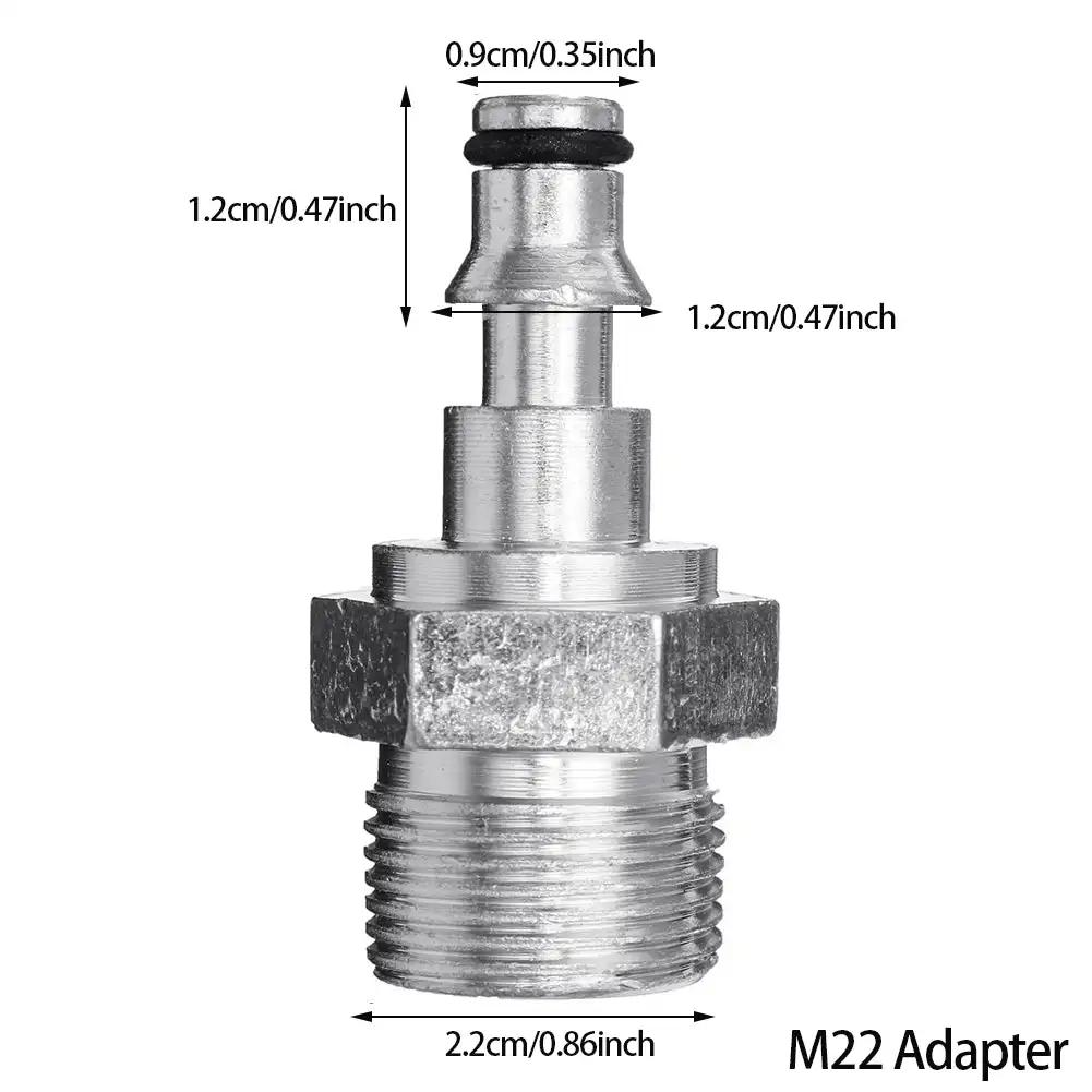Högtryckstvättadapter Skumsprutmunstycke Mässingskontakt Snabbkoppling M14 M22 Hane Hona Koppling för Biltvättverktyg