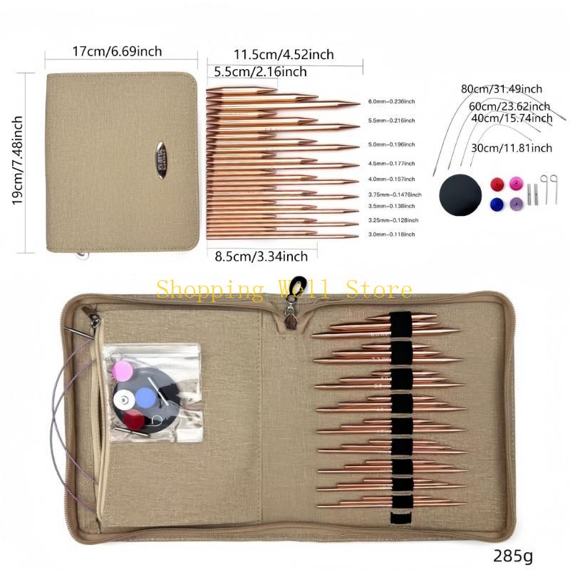 KX4B DIY Knitting Tool Aluminum Interchangeable Circular Knitting Needle for Knitting