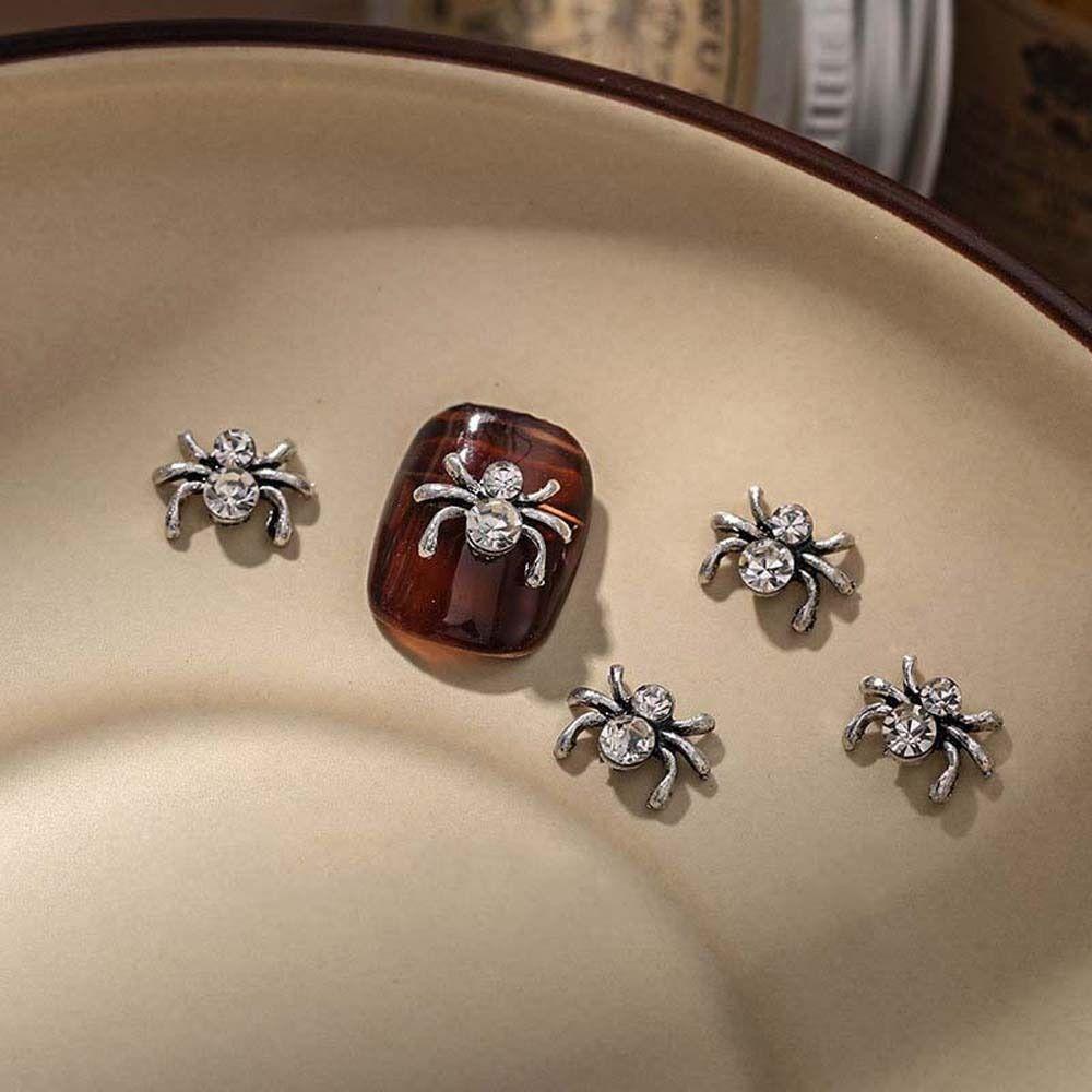 5Pcs/set Manicure Material Halloween Spider Nail Decorations  Nail Salon