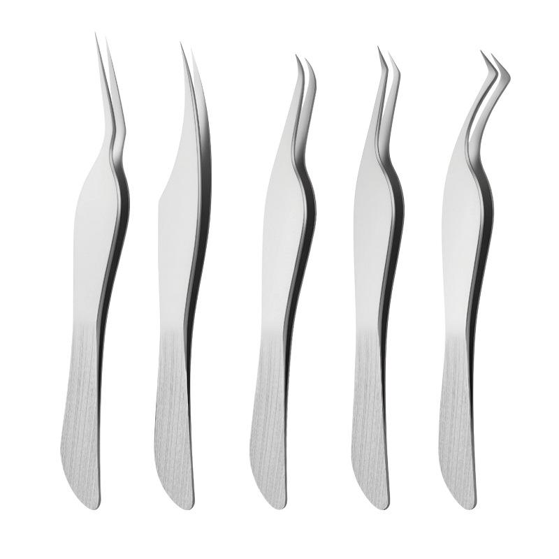 High-Precision Stainless Steel Blooming Eyelash Tweezers for Technicians