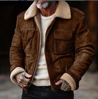 Retro-Herren-Jacke mit mehreren Taschen und Revers für Herbst/Winter 2025 für europäische und amerikanische Märkte