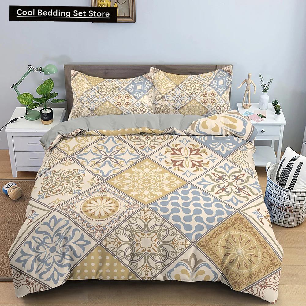 Geometric Printed Bedding Set Colorful Stripe Duvet Cover For Kids Children Quilt Cover 2/3Pcs Microfiber Fabric Home Textile