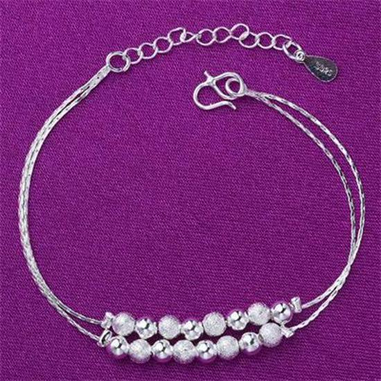 Silver Multi-layer Beaded Bracelet for Women - Fashionable Korean Style, Perfect Small Accessory or Gift