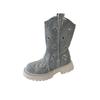 Hollow women's boots autumn cowboy boots new versatile platform Martin boots western mid-outdoor short tube fashion fashion cloth
