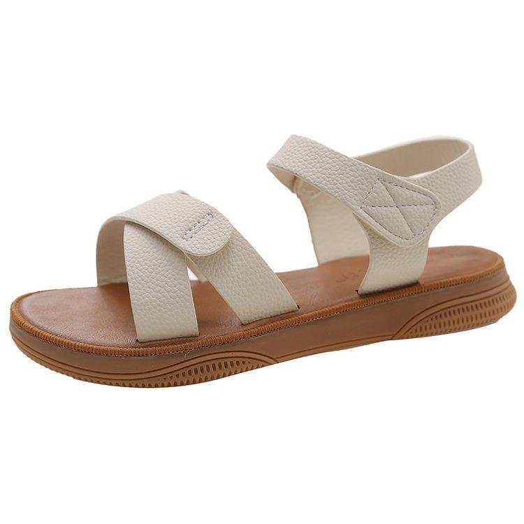 Feiern Sie 2025 Sommer Neue Flache Sandalen für Damen für Draußen Casual Weiche Sohle Schuhe Damen Kreuzband Sandalias Mujer