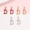 Letter D Diamond-encrusted, Trendy, Fashionable, Versatile, Light Luxury Earrings and Earrings for Women