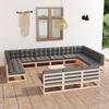Day and Night - Day and Night Garden Furniture Set 14 Pieces and Cushions Solid Pine Wood